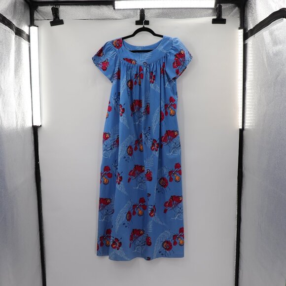 Vintage Blue Hawaiian Long Dress - Picture 1 of 8